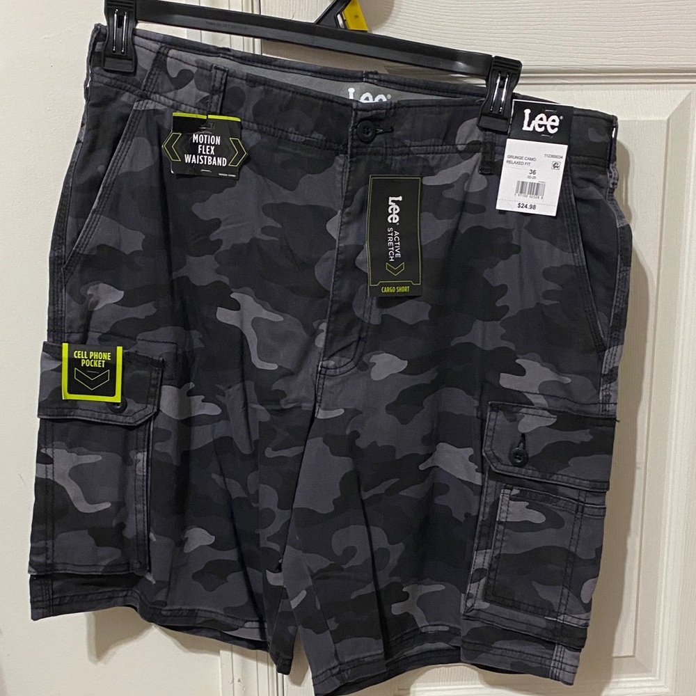 Lee Men's Cargo Shorts - Gray Camo